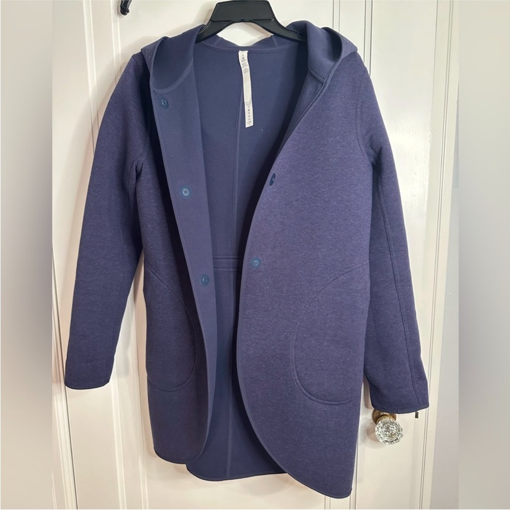 Stylish Purple/ blue Hooded Coat